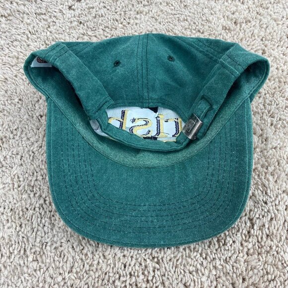 Vtg Notre Dame Fighting Irish Hat University Square Green Strapback Cap USA Made - Picture 4 of 8